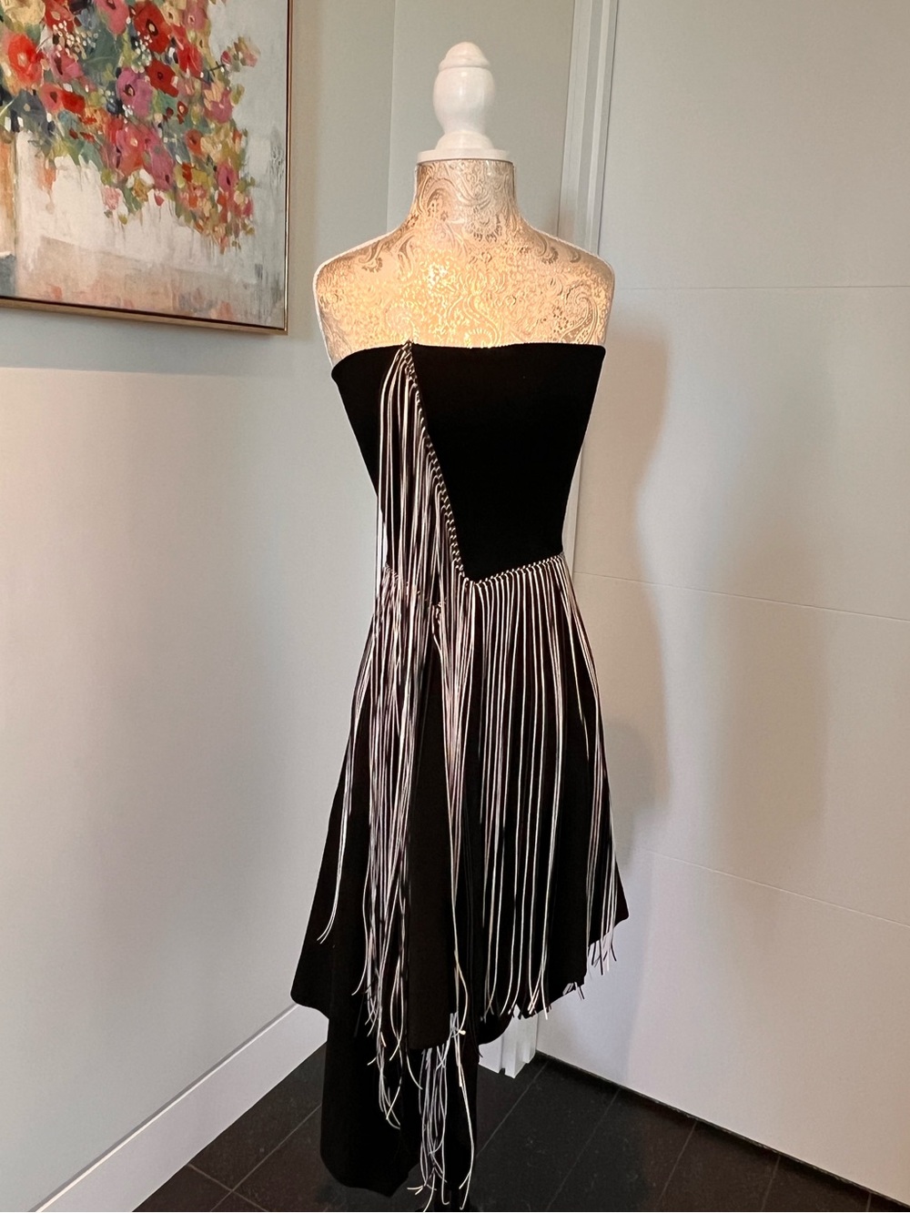 Zara Strapless Fringe Dress